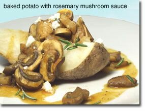 Baked Potato with Rosemary, Mushroom Sauce