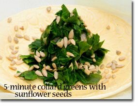 5-Minute Collard Greens with Sunflower Seeds