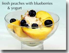 Fresh Peaches with Blueberries & Yogurt