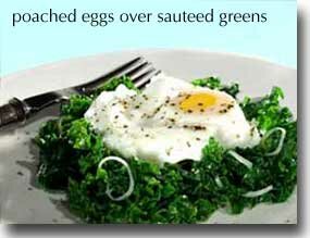 Poached Eggs Over Sautéed Greens