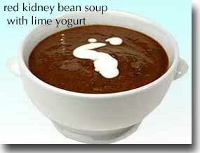 Red Kidney Bean Soup with Lime Yogurt