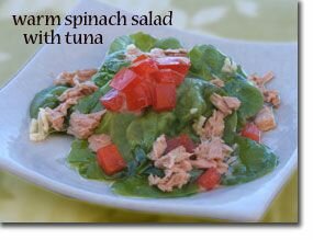 Warm Spinach Salad with Tuna