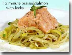 Braised Salmon with Leeks
