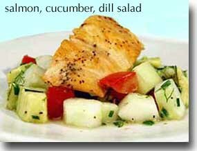 Salmon, Cucumber, Dill Salad