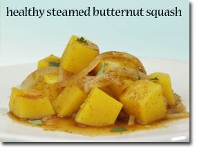 Steamed Butternut Squash with Almond Sauce