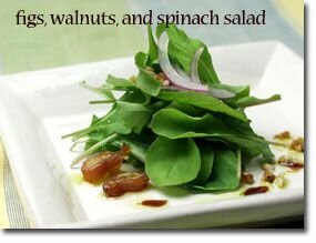 Figs, Walnuts and Spinach Salad