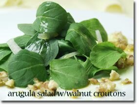 Arugula Salad with Walnut Croutons