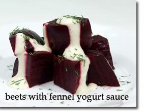 Beets with Fennel Yogurt Sauce