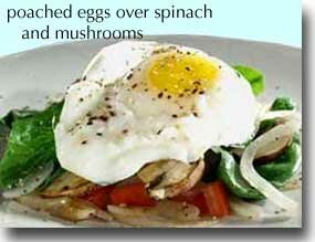Poached Eggs Over Spinach and Mushrooms 2