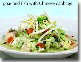 Poached Fish with Napa Cabbage