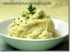 Smashed Potatoes with Garlic